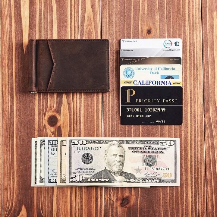 Classic Brush Finish Retro Leather Wallet for Men RFID Protected and Thin Profile