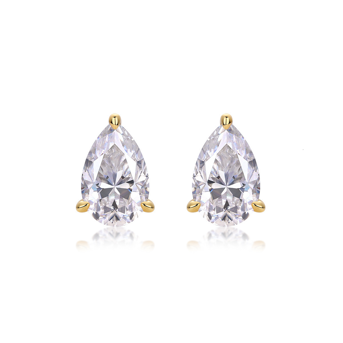 4 Carat Pear Cut Real diamond earrings with certificate 925 sterling silver droplet shaped stud earrings suitable for women 241114