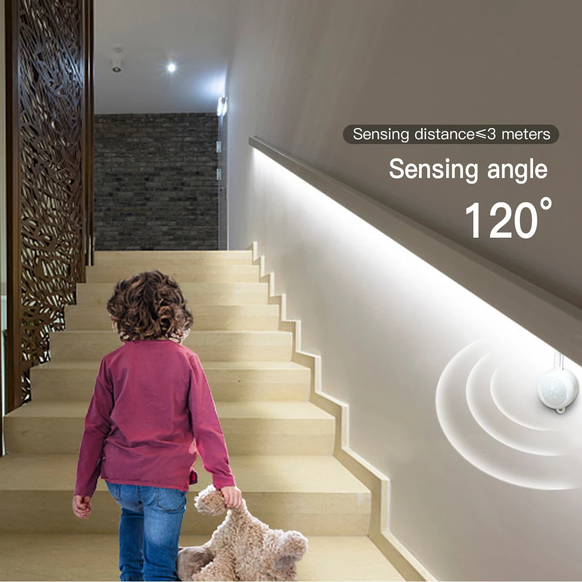 Smart PIR Motion Sensor Super Bright COB LED Strip Neon Light Auto ONOFF 320ledsm Waterproof for KitchenStairWardrobe Decor 250311