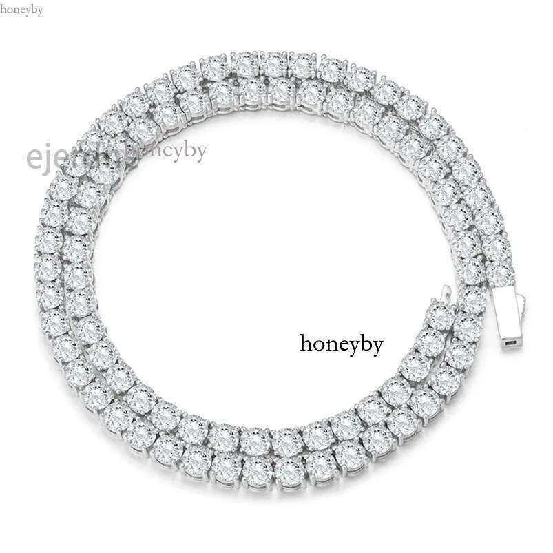 High Quality Moissanite Iced Out Tennis Chain Men Pass VVS1 Dia Test Gold Sier Chokers Necklaces Party Gift For Women