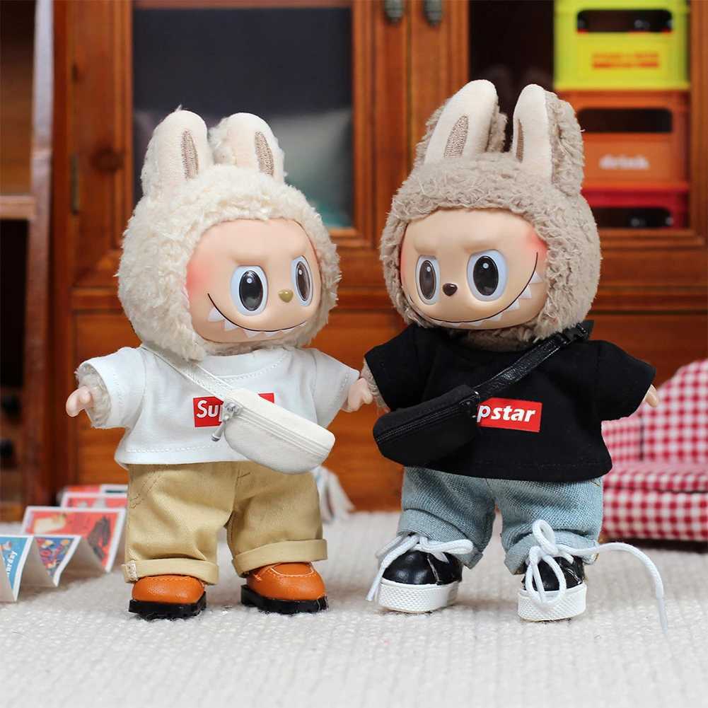 Suitable for 15-17cm Labubu V1 V2 set vinyl doll clothing Macarons best decorative fashion clothing Z250322