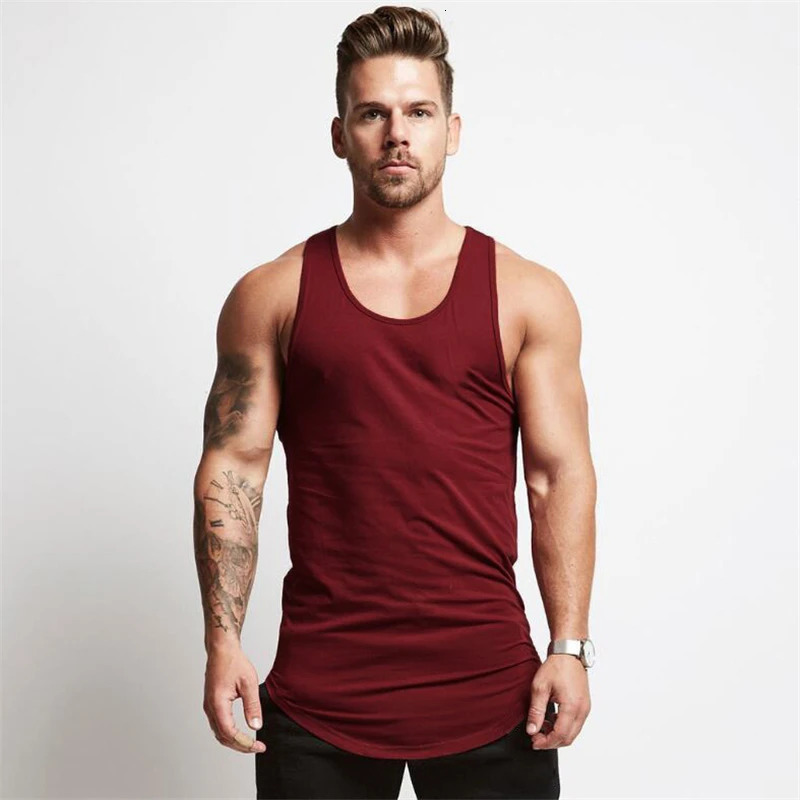 Cotton Material Summer Fitness Sports Vest Mens T-shirt Comfortable Bottoming Sweatshirt Workout Clothes 250322