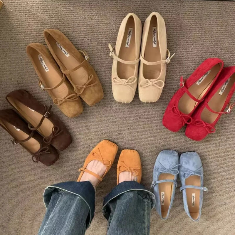 Dress Womens Shoes Fashion French Style Girl Bow Multifunctional Pig Nose Princess Shoes Womens Flat Shoes Multicolor 250319