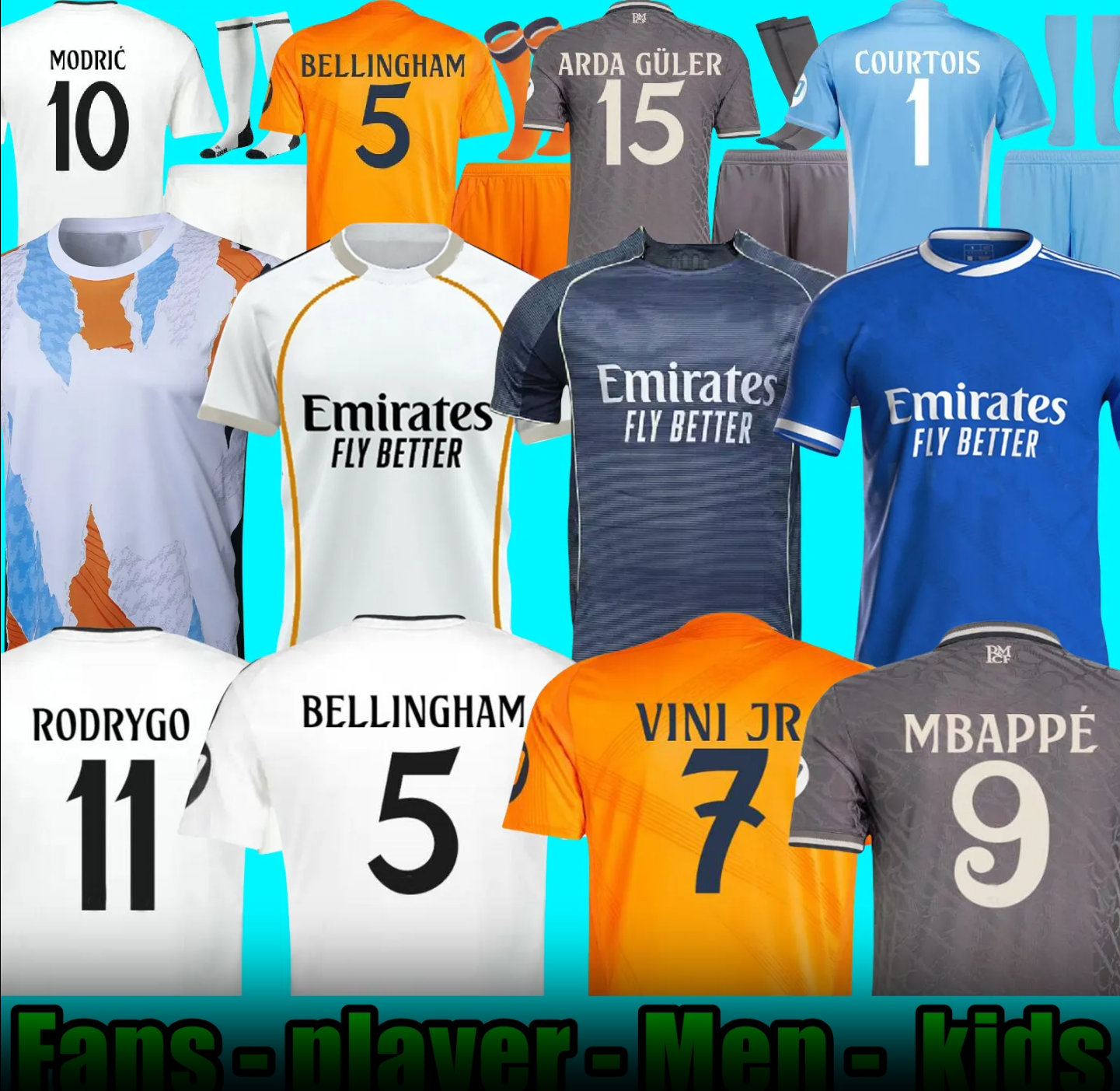 25/26 Real Jersey Mbappe Bellingham Player shirt Madrids Soccer Jerseys Vinicius Jr Kits RODRYGO MODRIC Arda Guler Camavinga Jerseys Camisetas Men kids kit uniforms