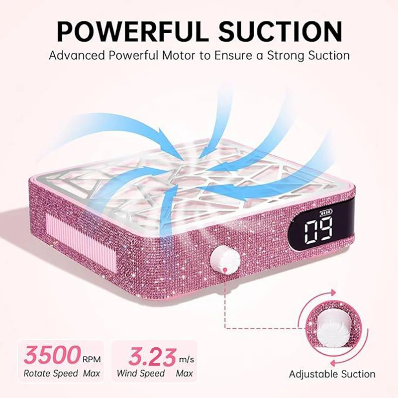Professional Rechargeable Nail Dust Collector Colector de polvo de unas Powerful 3500 RPM Vacuum Fan Dust Collector ctor 250317