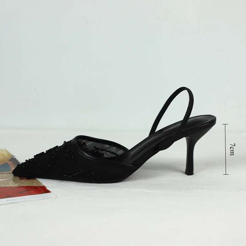 2025 New Women's Embroidered Mesh Diagonal Back High Heel Sandals Designer Fashion Shoes Unique Ivory Elegant Style Wedding Party High Heels