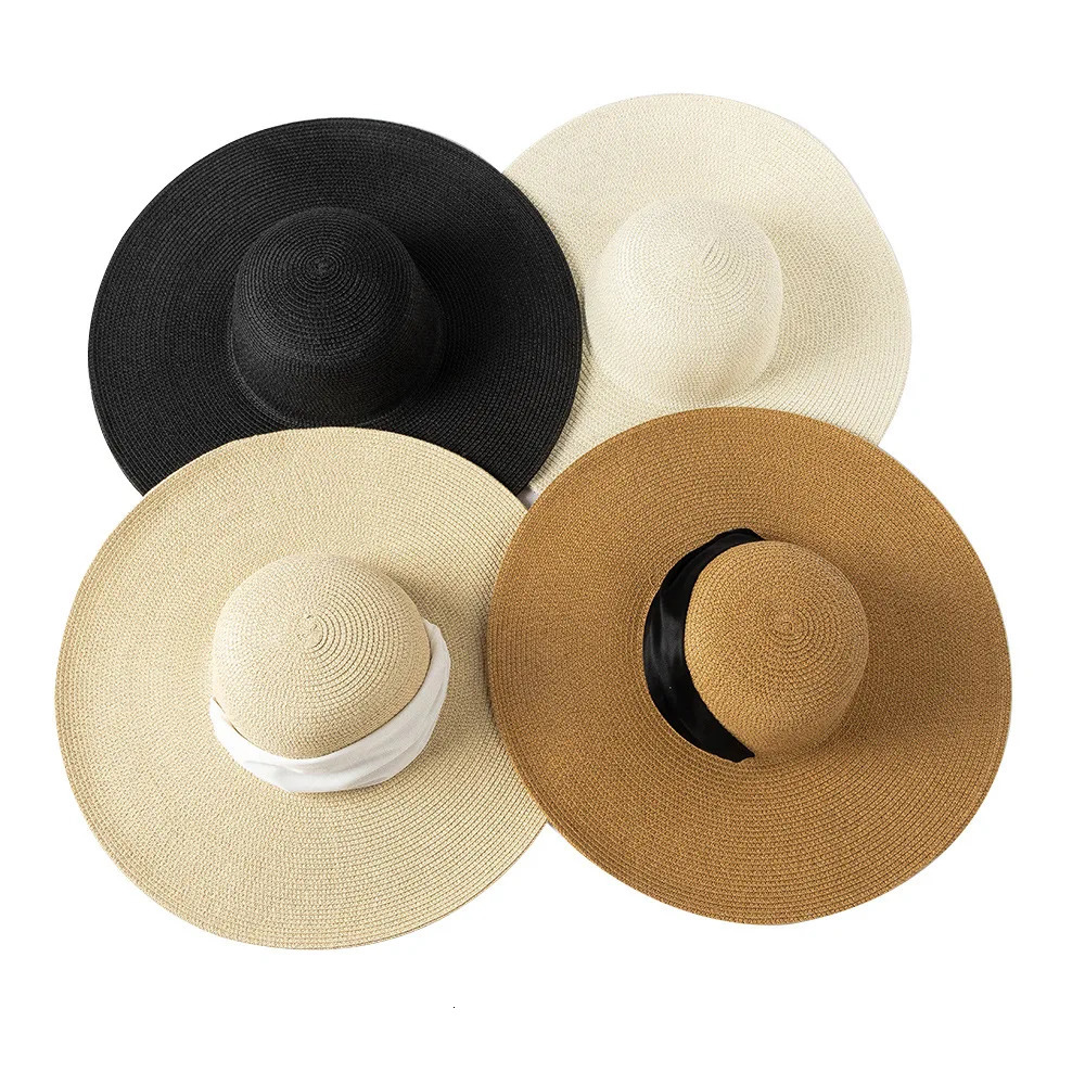 Grass Hat Ladies 12.5cm Wide Brown Beach Hat Outdoor Holiday SunHat 250320