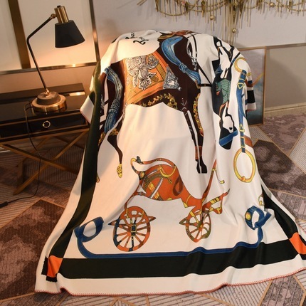 Designer four seasons general light luxury retro lunch airplane cover blanket multi functional