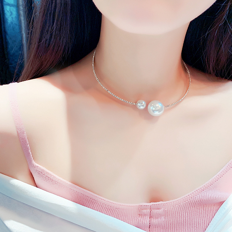 Light luxury irregular pearl necklace collar niche fashion clavicle chain senior sense jewelry women