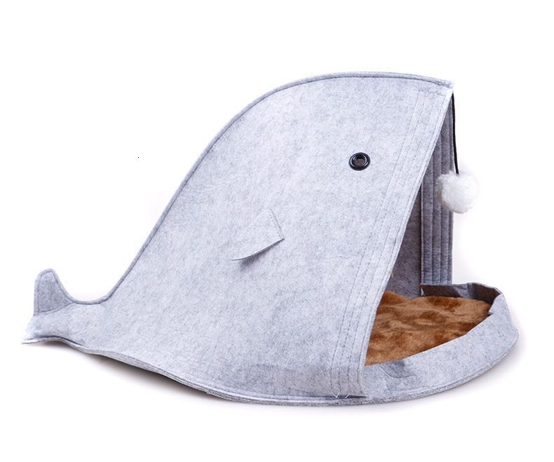 Cute shark felt pet litter New Cat litter Dog Litter Cat supplies Creative triangle deep sleep