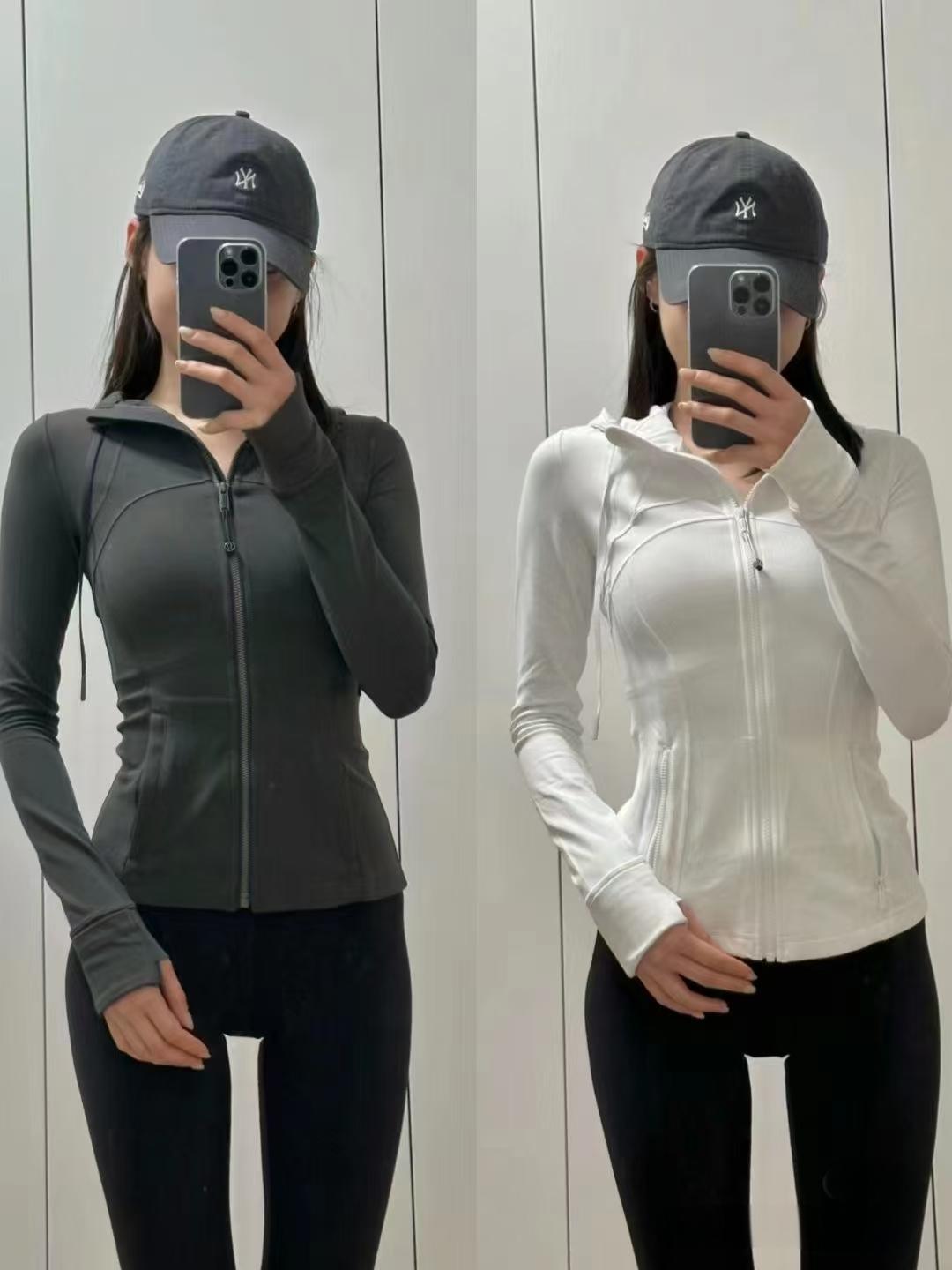 2025 Ladies' designer style Yoga Jacket cropped lycra fabric Comfortable smooth Sweat absorption and quick drying pants
