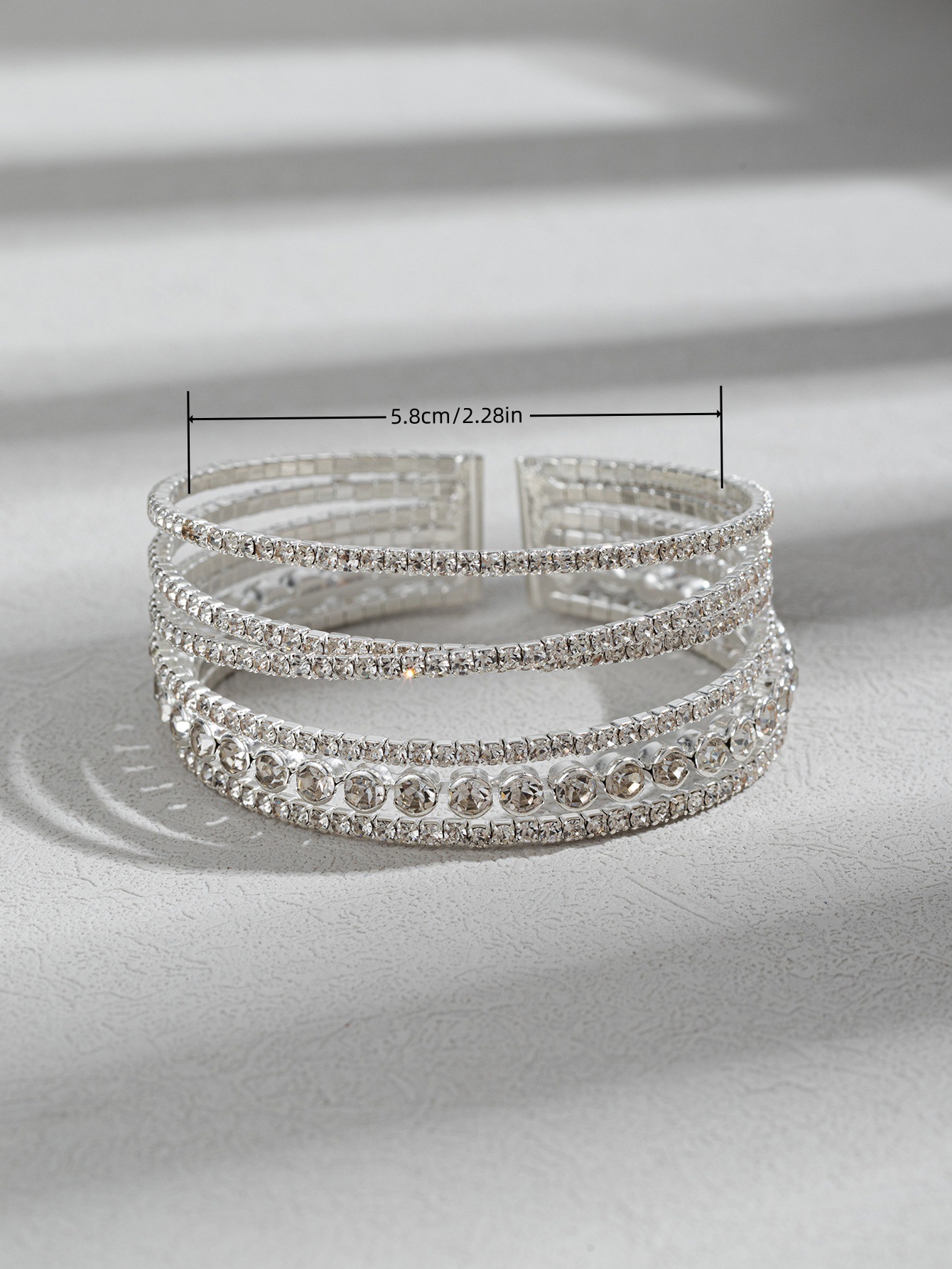 Choucong Brand Ins Top Sell Bride Bangle Sparkling Elegant Luxury Jewelry 925 Silver Fill Rhinestone Crystal Party Women Wedding Elastic Wedding Brace