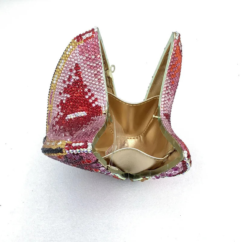 Ladies Butterfly Diamond Christmas Gift Clutch Wallet Metal Evening Bag Dinner Party Handbag and Bridal Crystal 250317