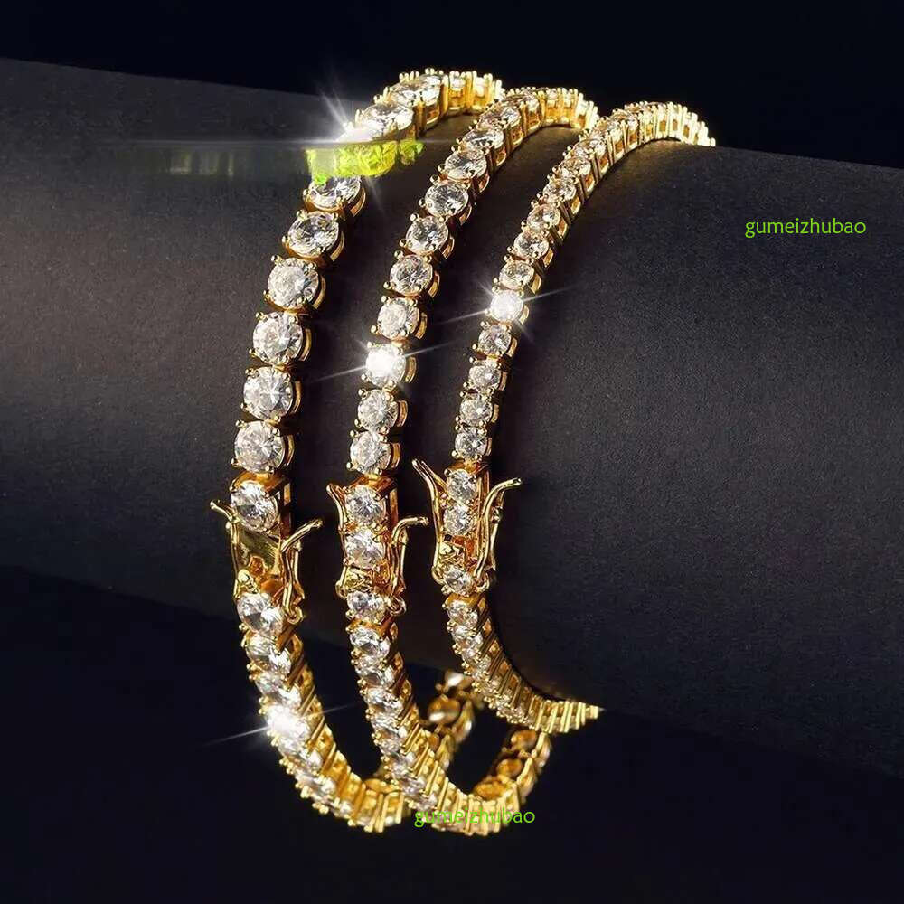 Juncheng GRA VVS Moissanite S Sterg Sier 10K 14K Gold Plated Chain Tennis Bracelet for Men Women Dia