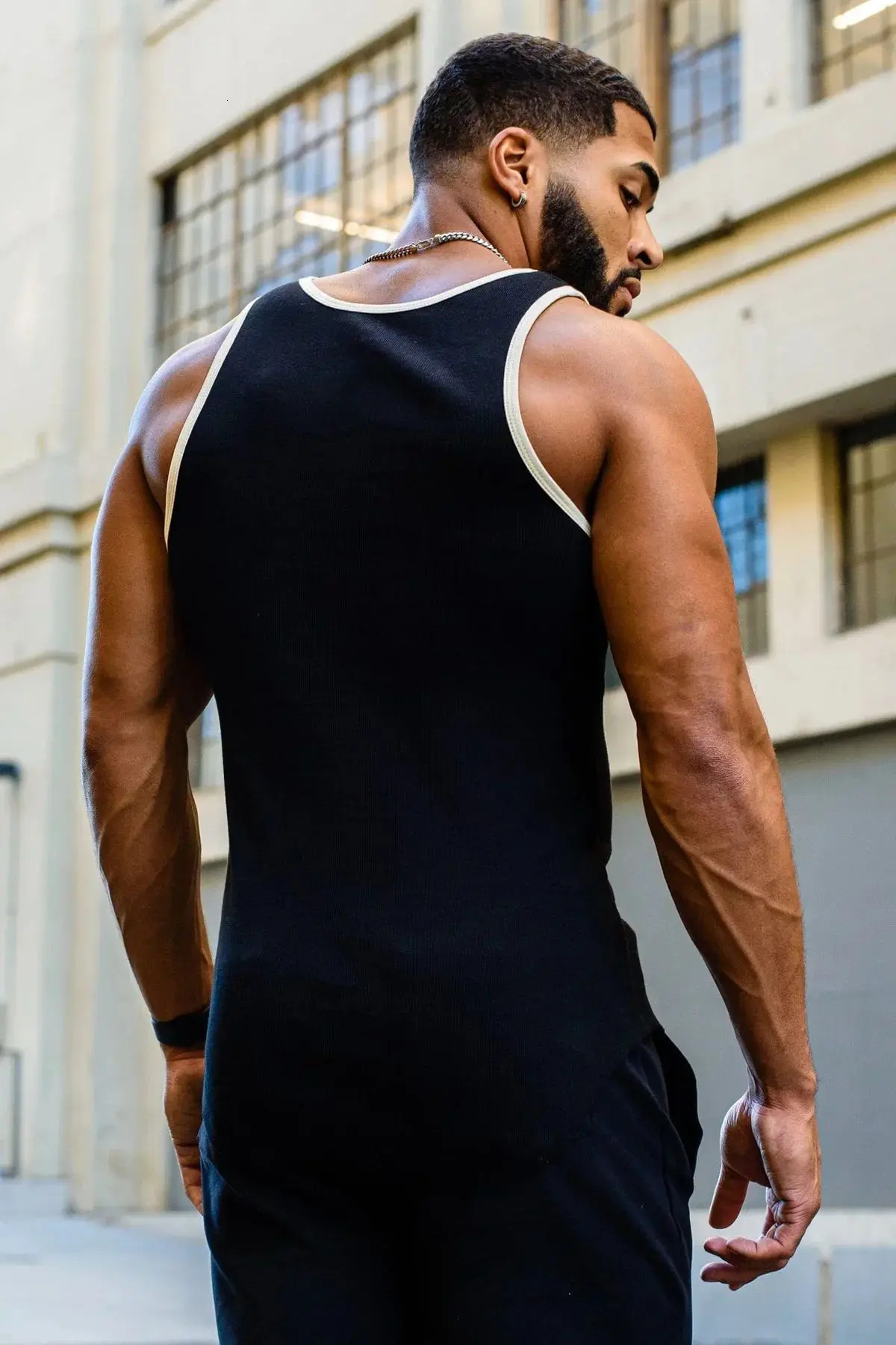 Summer Color Contrast Quick Dry Fitness Bodybuilding Vest Mens Outdoor Running Casual Sports Sleeveless Racerbox 250322