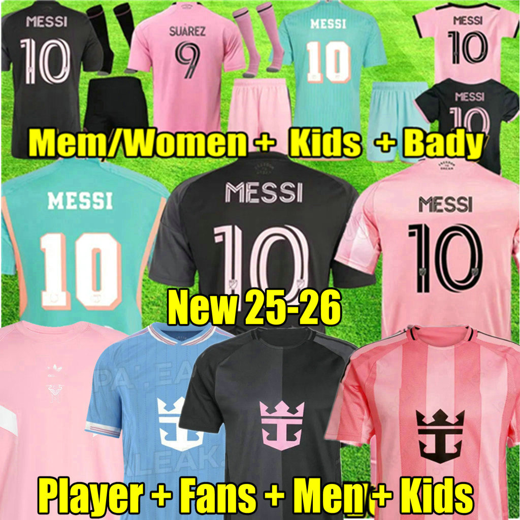 tops 2025 2026 SUAREZ Interes Miamis CF MESSIS Soccer Jerseys Women MESSIES 24 25 26 3rd football men kids Player Fans version Grey Black shirt kits child