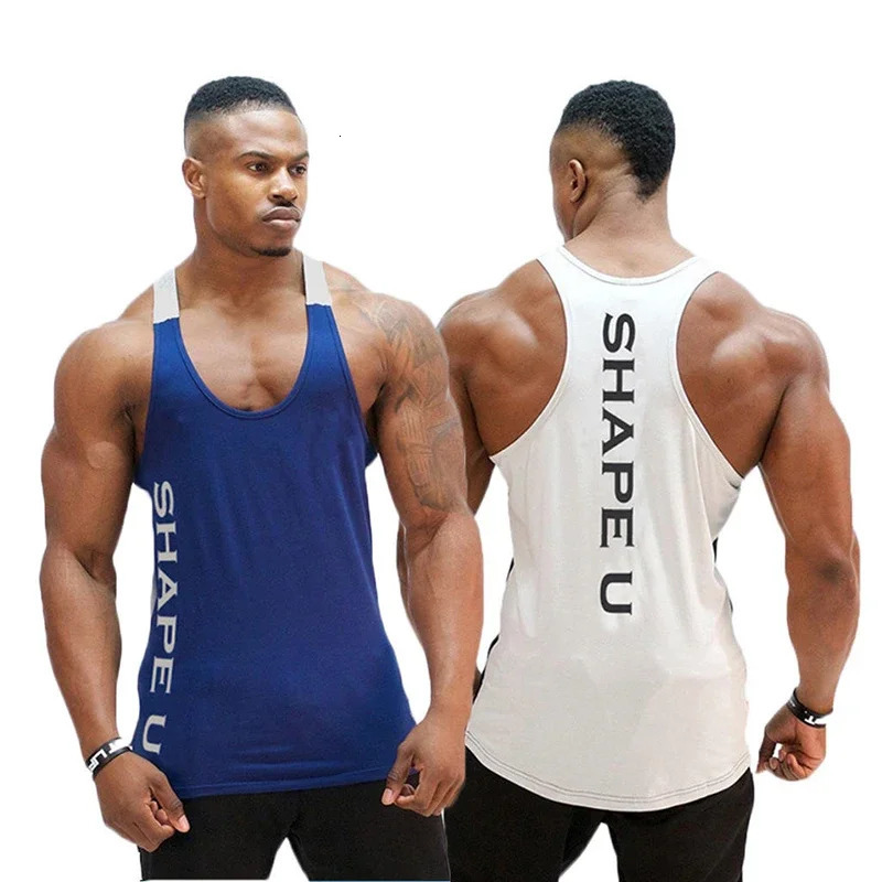 Mens vest with printed letters summer casual breathable sports and fitness vest oversized mens Y2K style gym running vest 250318