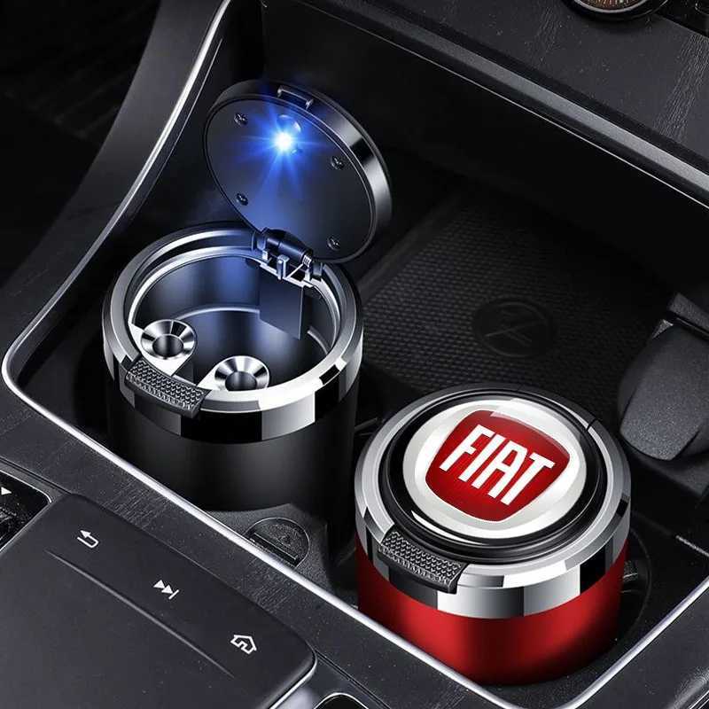 New multifunctional car ashtray with LED light one touch open lid cigar cup suitable for Fiat Ducato 500 500L Panda GrandeC250322