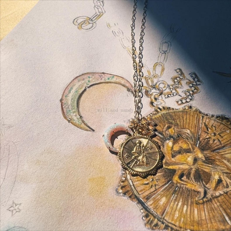 18k Gold Designer Necklaces Set 12 Horoscope Zodiac Sign Necklace Designer Opal Moon Charm Woman Girls Gold Chain Cubic Zirconia CZ Jewelry Valentine 