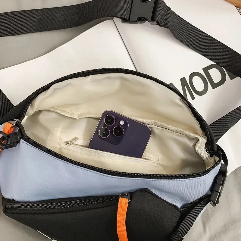 Mens Chest Drill Bag Womens Fanny Pack Street Clothing Chest Bag Multi functional Neutral Nylon Hip Hop Waist Bag Waterproof Phone Bag 250318
