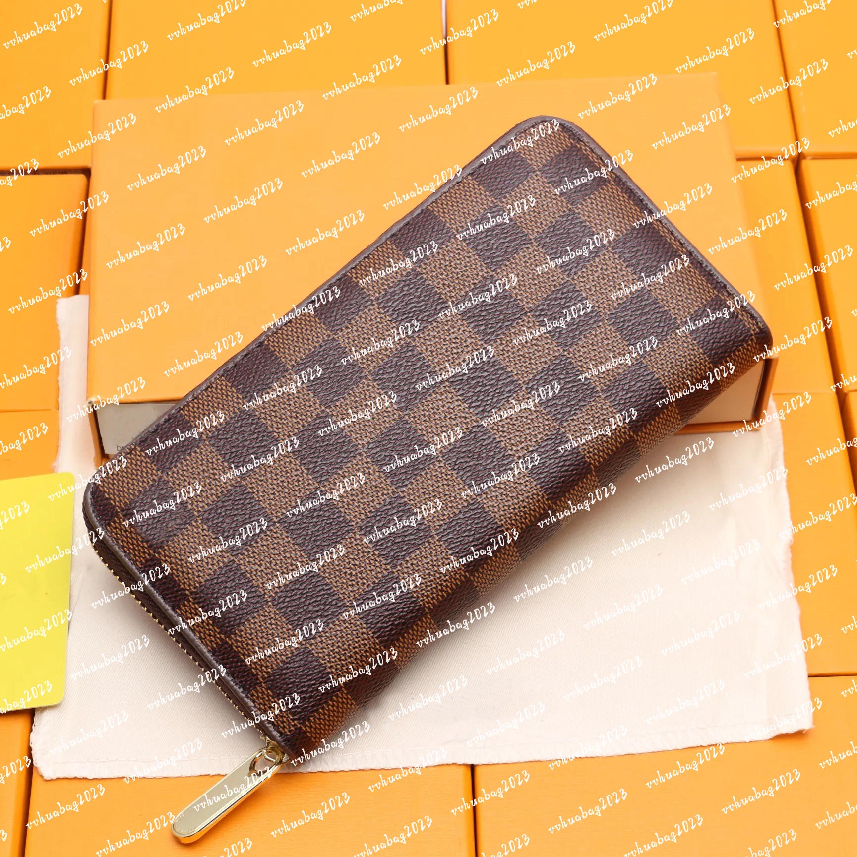 high quality Double zipper Wallets Mens Leather Wallet Holders For Brown flower women Purse Monograms Luxury Purses Cross Body Wallets Zipper Coin fashion Purse