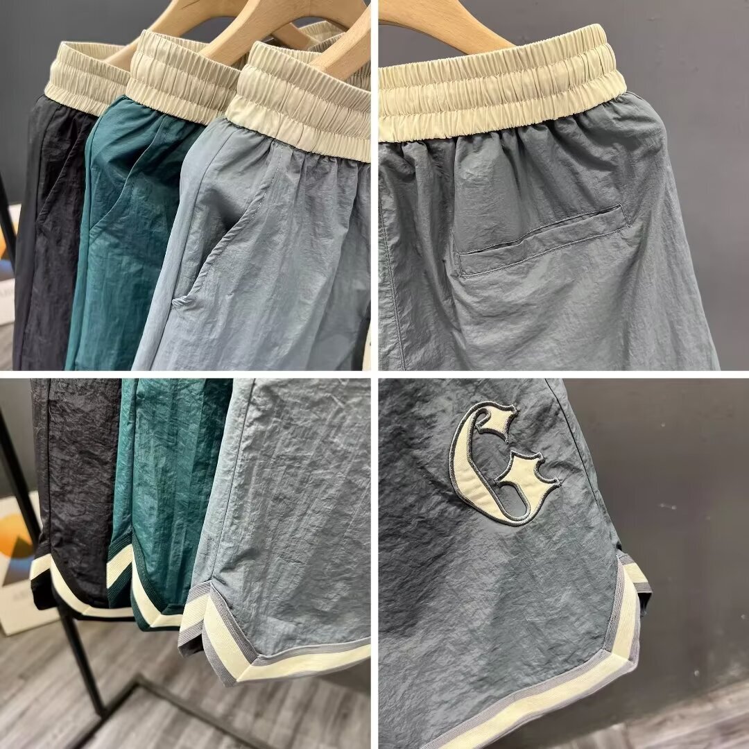 2025S Fashion Designer Teenagers Cropped In Summer Thin And Trendy Big Outerwear Trendy Brand Straight Leg Shorts For Men