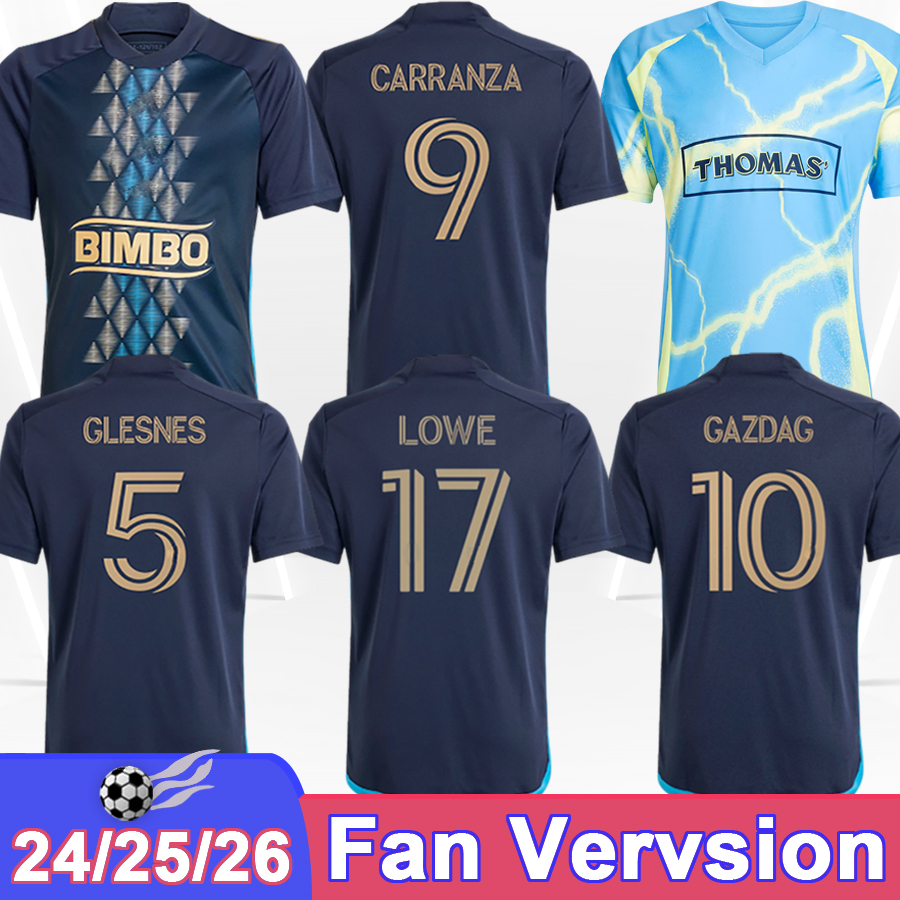 24 25 26 Philadelphia Mens Soccer Jerseys Union GLESNES SULLIVAN BARIBO GAZDAG SULLIVAN Home Away Football Shirt Short Sleeve Adult Uniforms