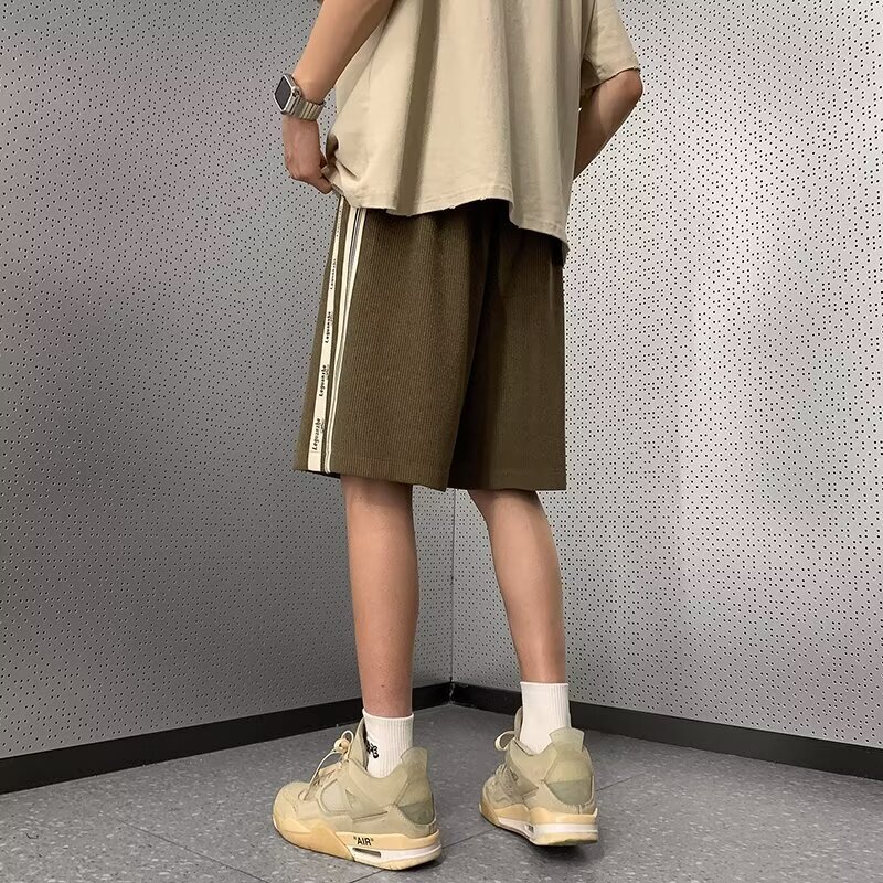 Fashion Designer American High Street Striped Embroidered Woven Casual Shorts For Men S Summer Loose Fit Plus Size Trendy Brand Sports Running Five Qu