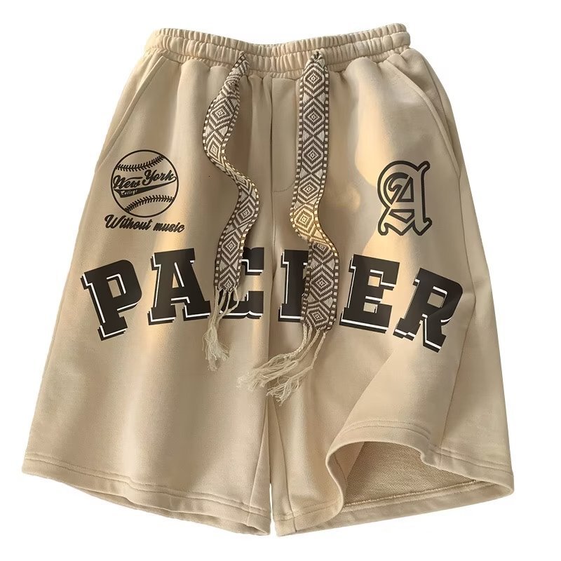 2025S Fashion Designer Extremely Trendy Brand Shorts For Men In Summer New Drawstring Jacquard Gothic Letter Printed Loose Casual Unisex Five Quarter 