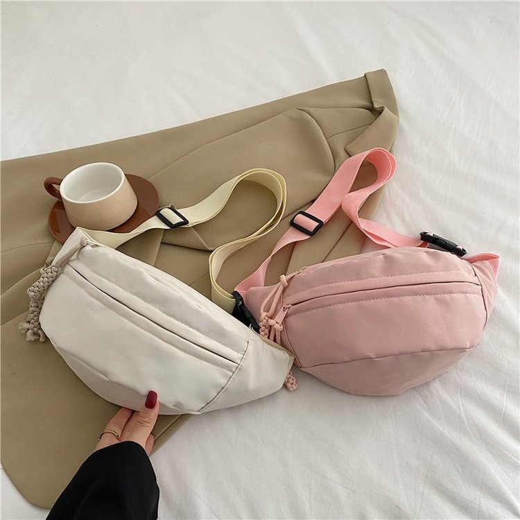Simple nylon cloth small bag women's new texture single shoulder underarm chest bag crossbody small waist pack