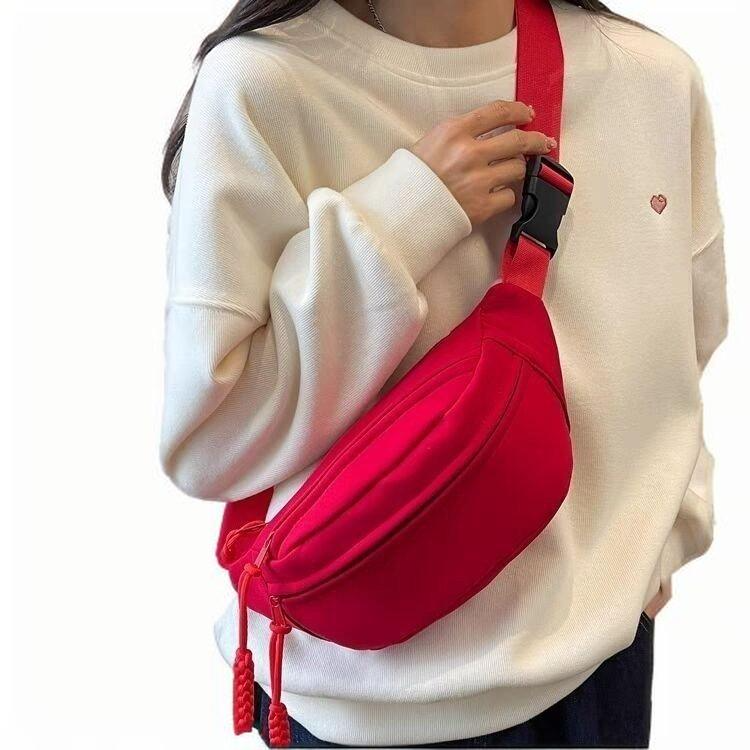 Simple nylon cloth small bag women's new texture single shoulder underarm chest bag crossbody small waist pack