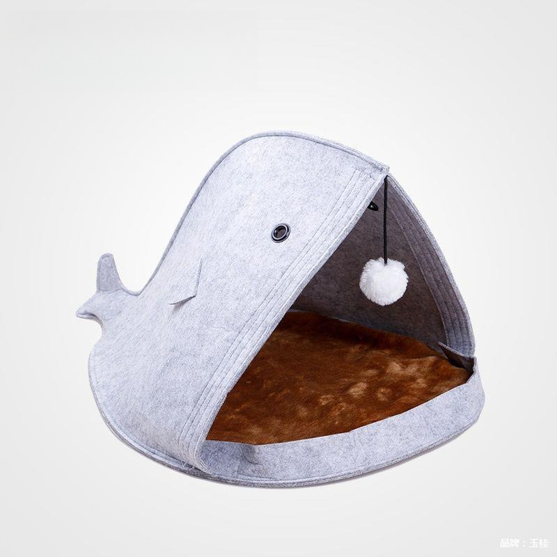 Cute shark felt pet litter New Cat litter Dog Litter Cat supplies Creative triangle deep sleep