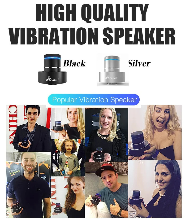 Adin 26w Vibration Bluetooth Ser Wireless Music Soundbar Subwoofer Neighbor Column Portable Mini Vibro Resonance Sers 250320