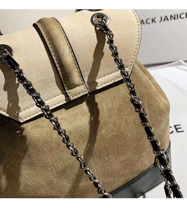 Autumn Winter Textured Leather String Fashion Backpack High Quality Women's Handbag Shoulder Lady Purse Female Casual Bag