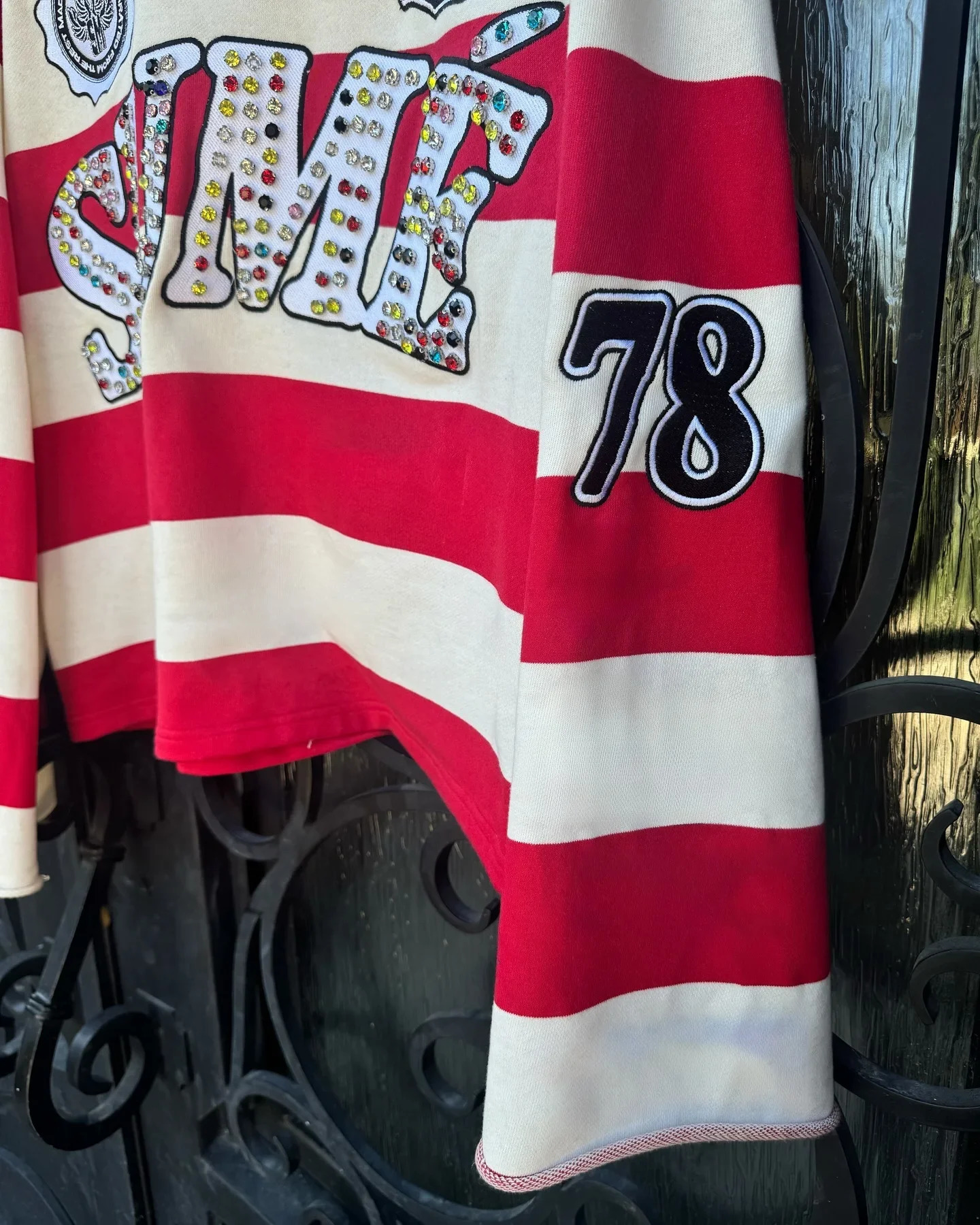 Sume Autumn Men Hip Hop Klein Stone Embroidery Stripe Polo Shirt Y2k Retro Fashion Classic Lapel Neck Shirt Long Sleeved T Shirt 250322