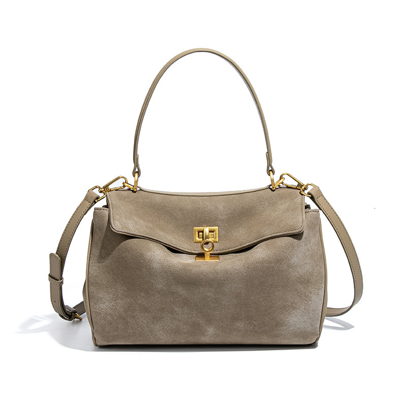 2025S Fashion Designer Autumn And Winter Suede Tote For Women Large Capacity Hand Held Armpit Bag High End Feel Frosted Versatile Kelly Bag
