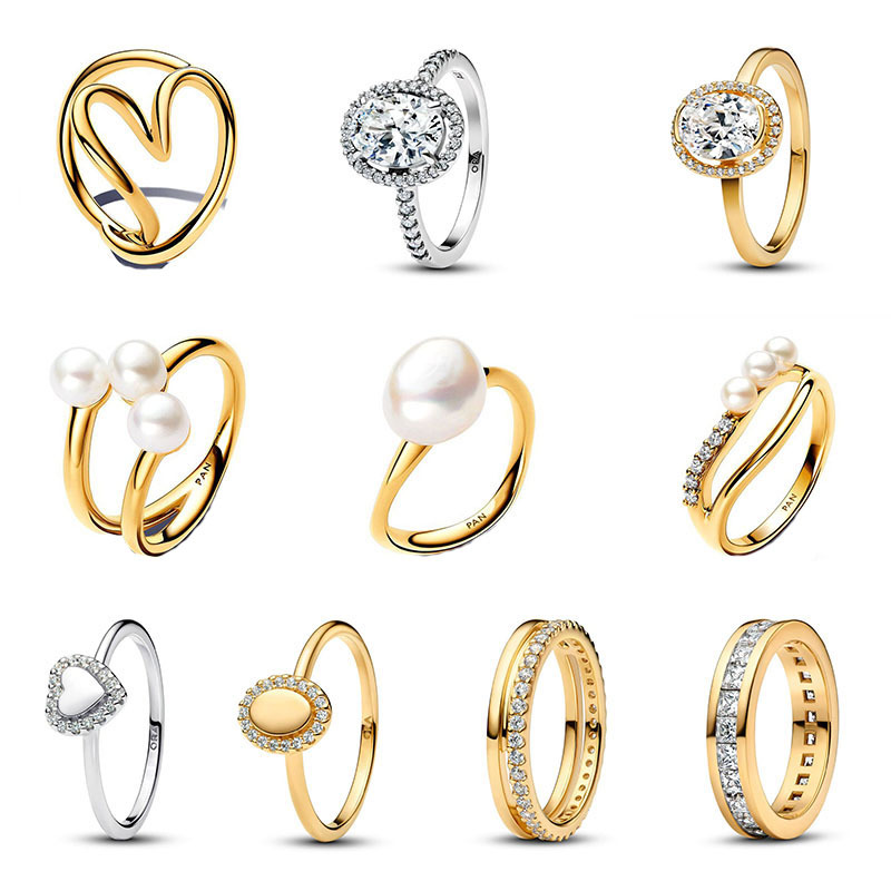 925 Silver Ring New Irregular Love Pearl Ring Valentine's Day Gift Girlfriend Ring Fashion New Women's Jewelry Gift Free Shipping
