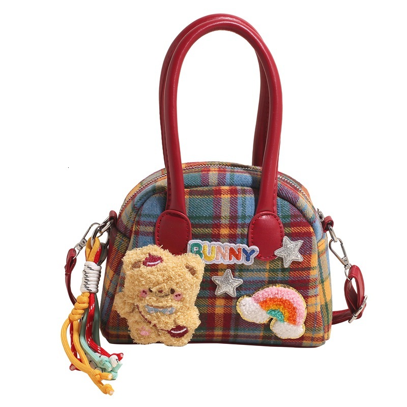 2025S Fashion Designer Colorful Exquisite Plaid Ins Sausage Dog Handbag For Women And Small Dogs With High Appearance Commuting Change Diagonal Cross 
