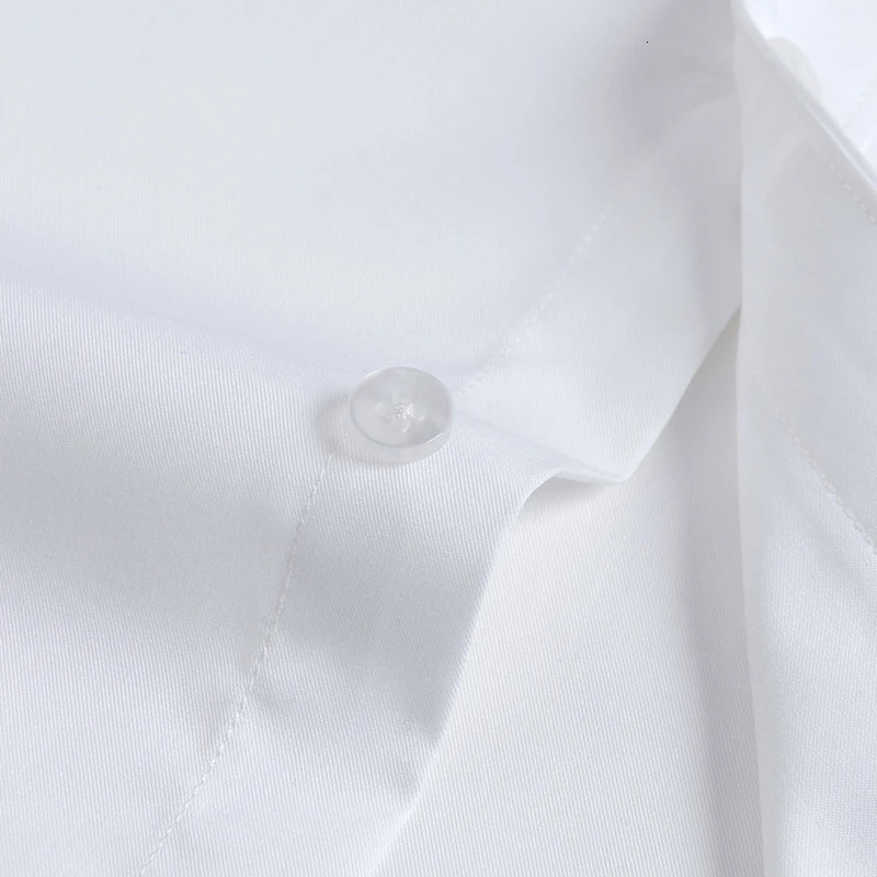 Fashionable blue black white mens dresses long sleeved shirts classic solid bamboo fabric mens social office shirts 250321