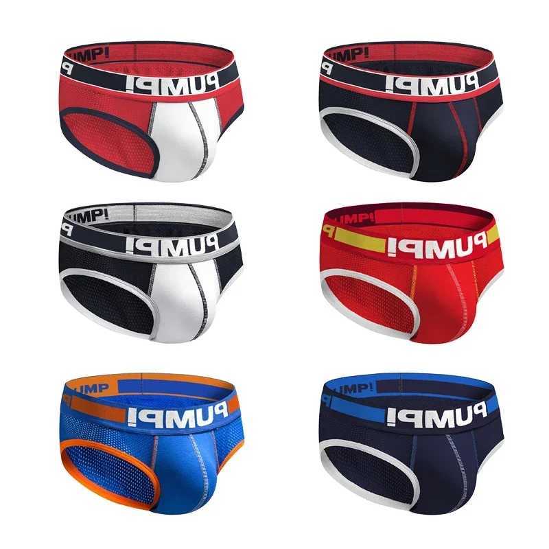3pcs/lot Hollow Breathable Mens Slip Bikini Jockstrap Briefs Mens Panties Sexy Gay Men Underwear Sissy Sexy Men Brief UnderpantsT250322