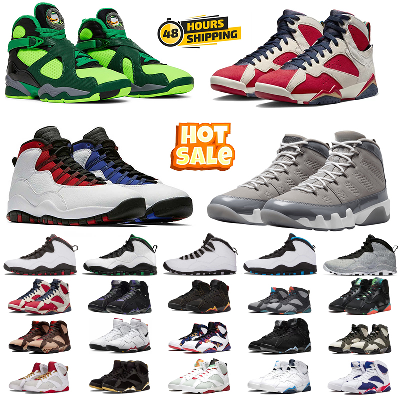 designer shoes 8s Basketball 7s Shoes Mens Chrome South Beach Aqua Black Cool Grey Take Flight Trophy Black Samurai 10s Trainers Women Men Sports 9s Sneakers size 40-47