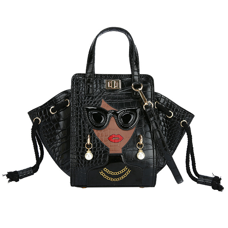 2025S Fashion Designer Internet Celebrity Personality Small Fashion Glasses Beauty Trend Stone Pattern Hip Hop Handheld Crossbody Bucket Bag