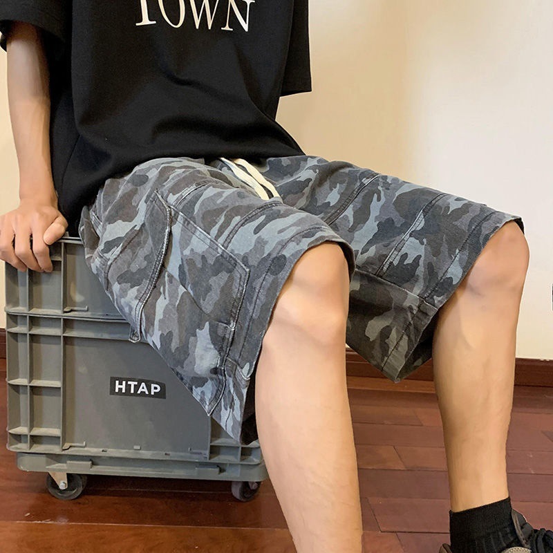 2025S Fashion Designer Camouflage Workwear Men S Summer Korean Style Trendy Brand Loose Five Quarter Pants Youth Versatile Casual Shorts