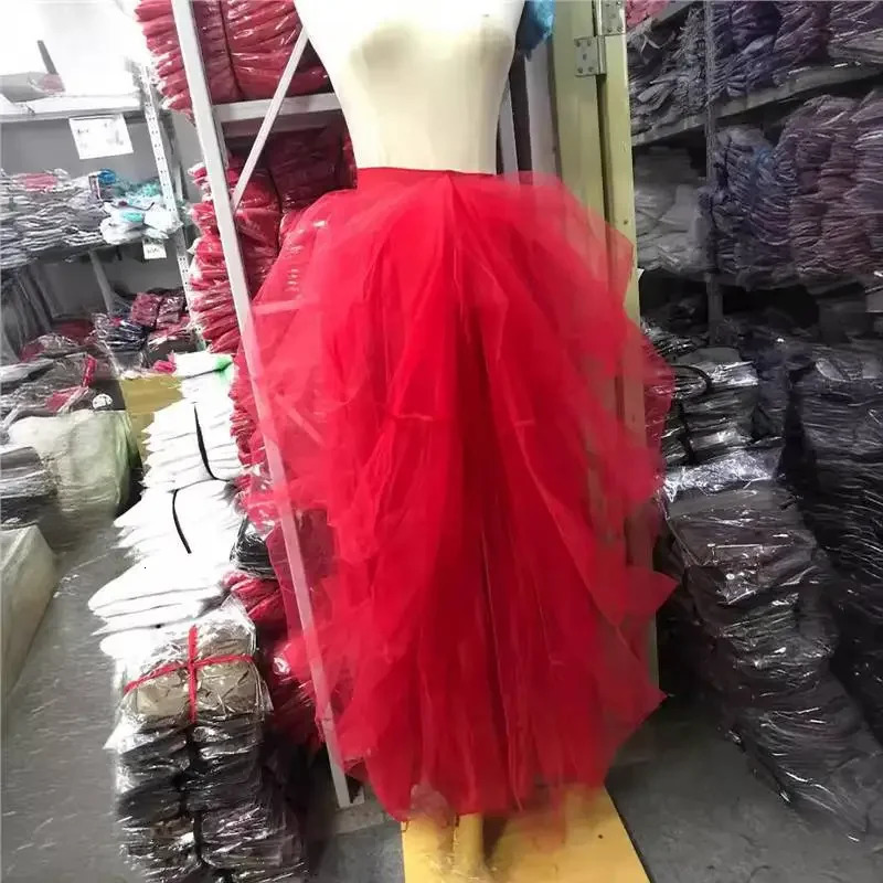 High-Waisted Elastic Mesh Casual Tulle Skirt For Women Half-Length Tutu Skirt Loose Fit Spring Autumn Season Female Clothing 250322