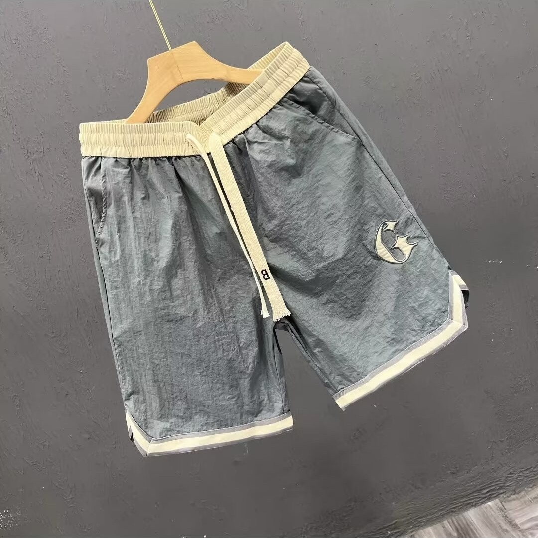 2025S Fashion Designer Teenagers Cropped In Summer Thin And Trendy Big Outerwear Trendy Brand Straight Leg Shorts For Men