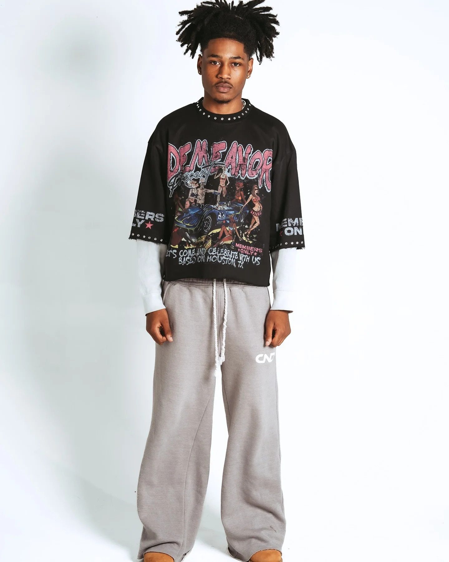 Y2k Gothic Men Women Harajuku Hip Hop Rhinestone Embroidery T Shirts Retro fashion false Two Pieces Patchwork Long Sleeve Camisas 250322