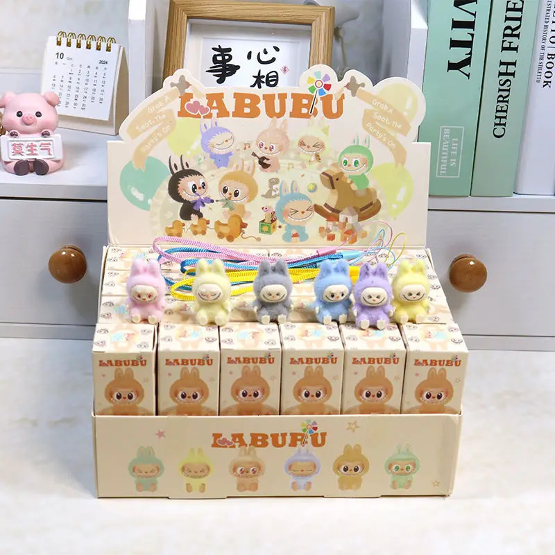 Cartoon Labubu Resin Plush Blind Box Pendant Backpack Accessories Desktop Cute Ornament ChildrenS Surprise Birthday Gifts 250319