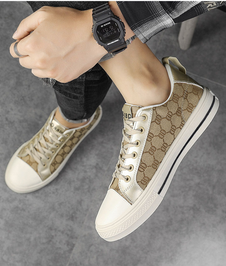 2025 new spring men's shoes canvas shoes for men trendy shoes casual couple styles student Korean style lace-up low-top sneakers