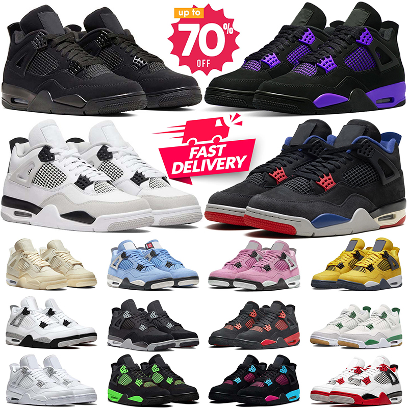 Designer Men Women 4 Basketball shoes Sneakers 4s Panda Military Black Cat White Oreo Red Thunder Lighing Outdoor Sports Trainers Sneaker With Box