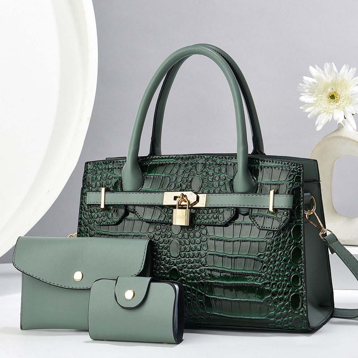 2025 New Fashion Crocodile Pattern Handbag Large Capacity Casual Single Shoulder Crossbody Bag